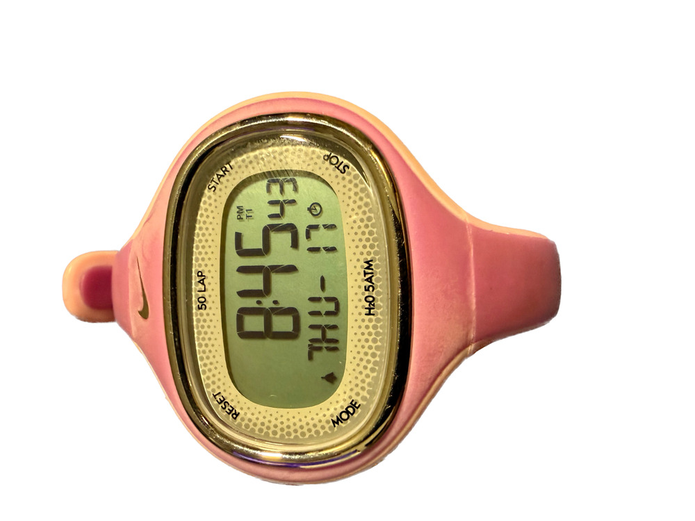 Vintage Nike Imara Run Digital Watch Pink on Light Pink WR0075 Y2K - Pristine
